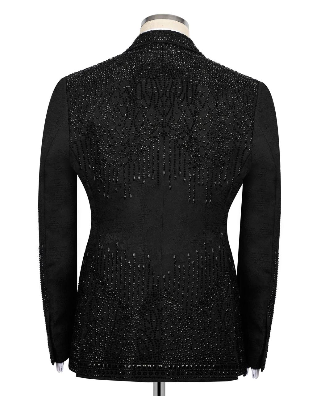 Black Tuxedo,3 Piece, Black Beaded Blazer