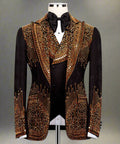 Luxury beaded tuxedo, crystal-embellished suit, men's designer tuxedo, wedding tuxedo set, black and white tuxedo, formal event suit, premium beaded jacket, rhinestone tuxedo, embroidered men's blazer.