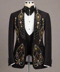 Black Tuxedo,3 Piece, Gem Stoned, Beaded Blazer