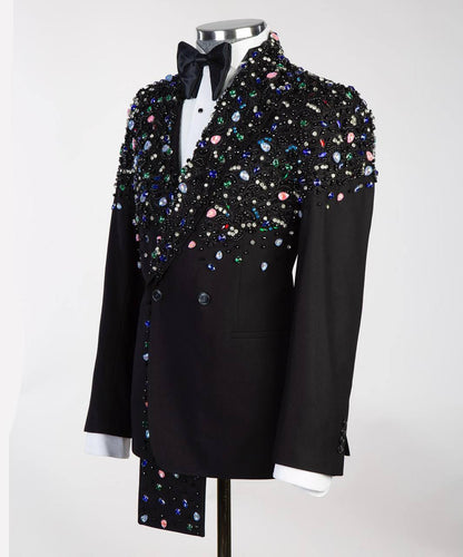 Black Tuxedo, Color Stoned, Shawl Design