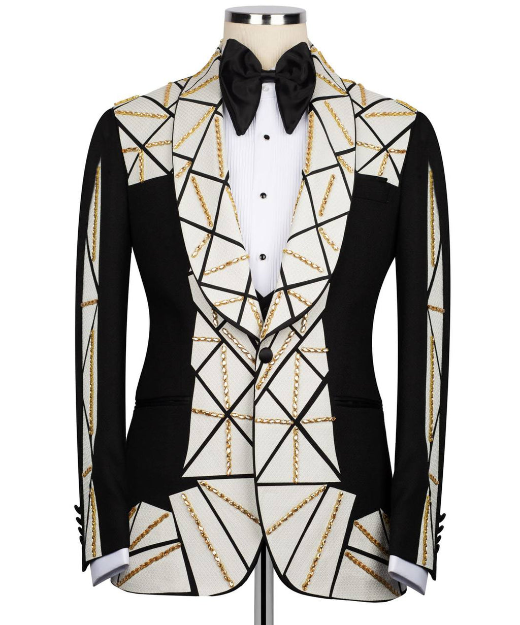 White and Black Tuxedo, Patchwork Designed