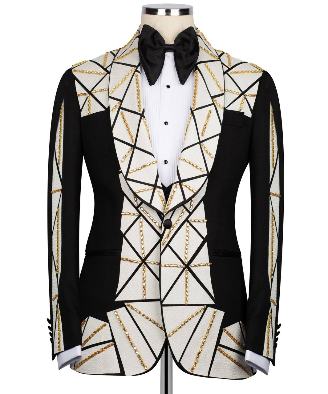 White and Black Tuxedo, Patchwork Designed
