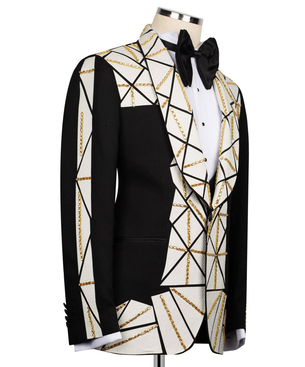White and Black Tuxedo, Patchwork Designed