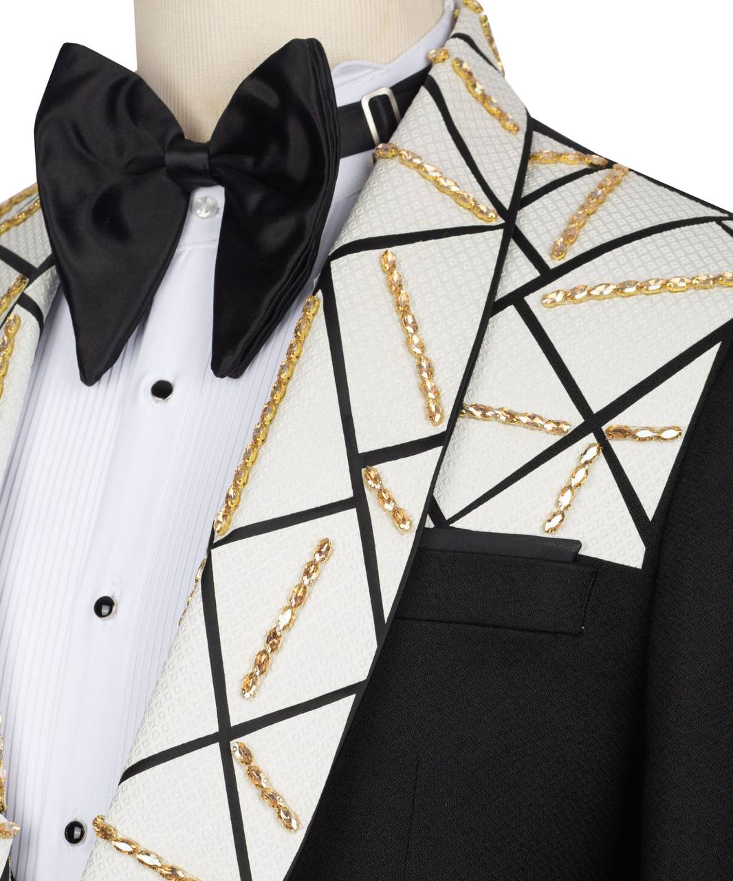 White and Black Tuxedo, Patchwork Designed