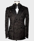 Men's Black Tuxedo, Beaded Design