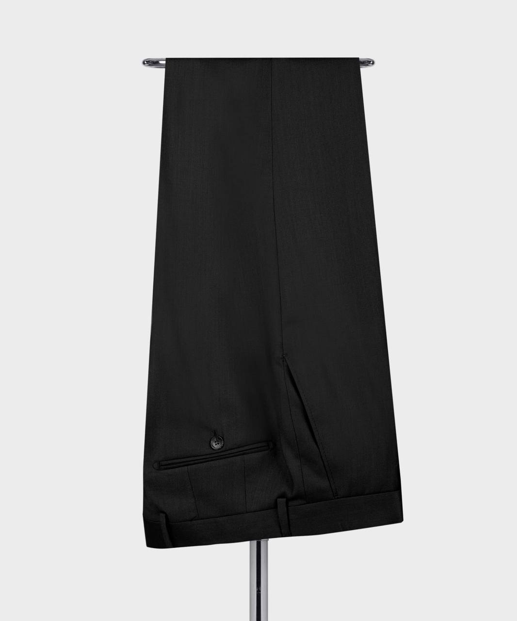 Herrenanzug-Set, 100 % Wolle, Schwarz