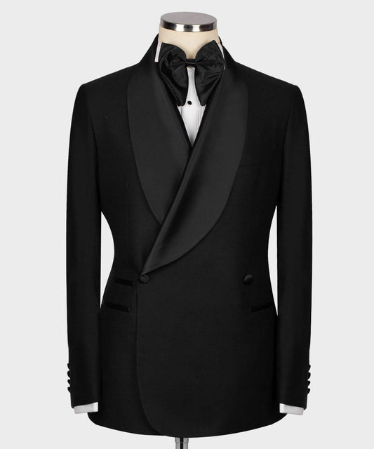 Costume Homme, 2 Pièces, Double Boutonnage, Champagne, Revers Châle, Look Élégant, Idéal pour Mariage, Fêtes, Bal, Célébrations KLD