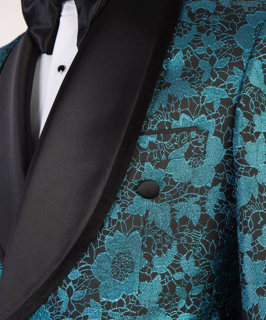 Floral Blue Design Tuxedo