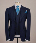 3-piece suit set, men's formal suit, navy wedding attend suit, classic suit for men, prom tuxedo, event suit, peak lapel blazer, designer men's suit.