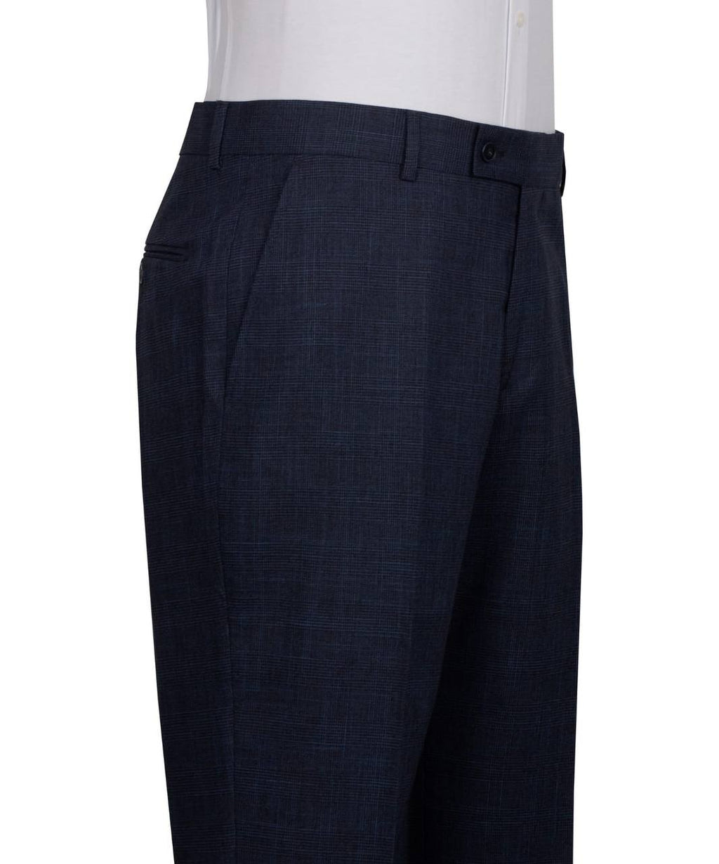 Classic 3-Piece Navy Checkered Suit