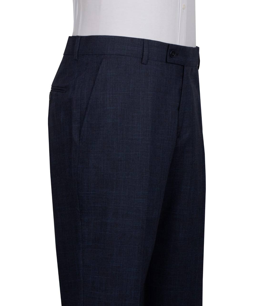 Classic 3-Piece Navy Checkered Suit