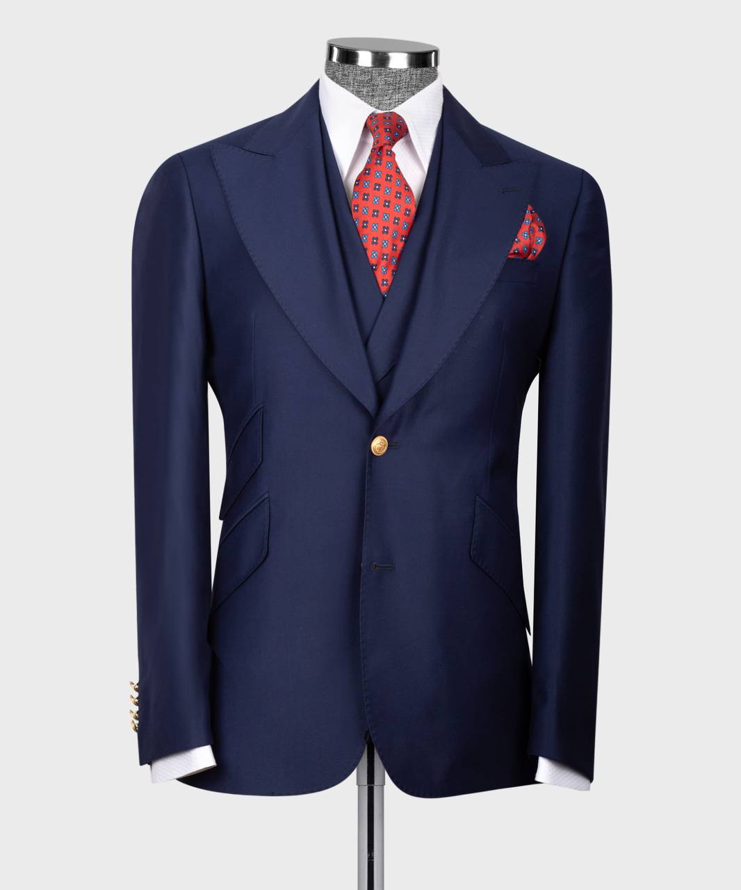 Herren Anzug-Set, 100 % Wolle, Marineblau
