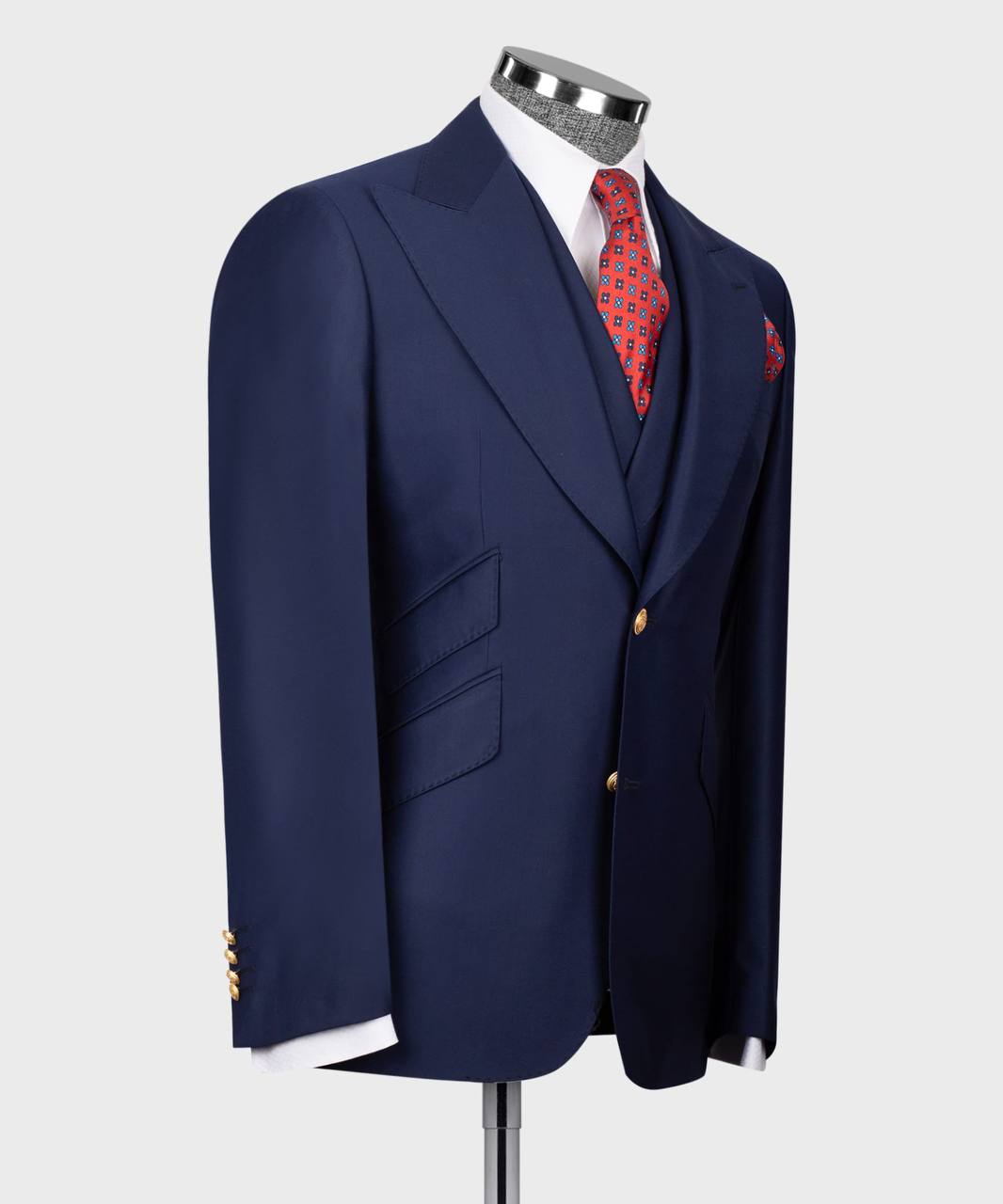 Herren Anzug-Set, 100 % Wolle, Marineblau
