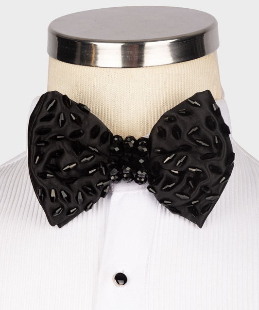 Bowtie, Stone Stitched, - Black/Black, RD