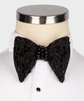 Large Bowtie, Stone Stitched, - Black/Black, RD