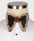 Large Bowtie, Stone Stitched, - Black/Gold, RD
