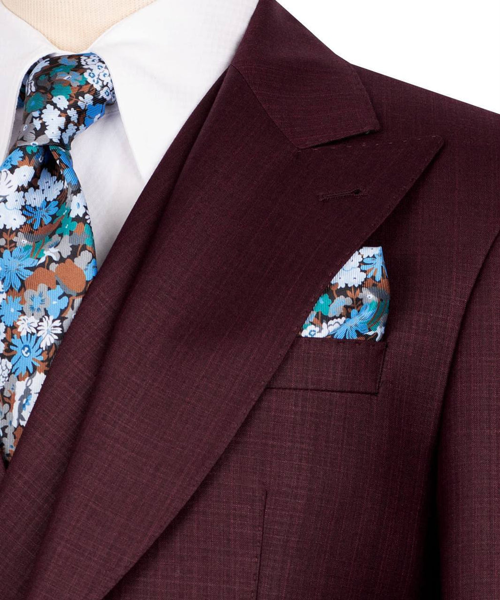 Classic 3-Piece Burgundy Suit Set for Men