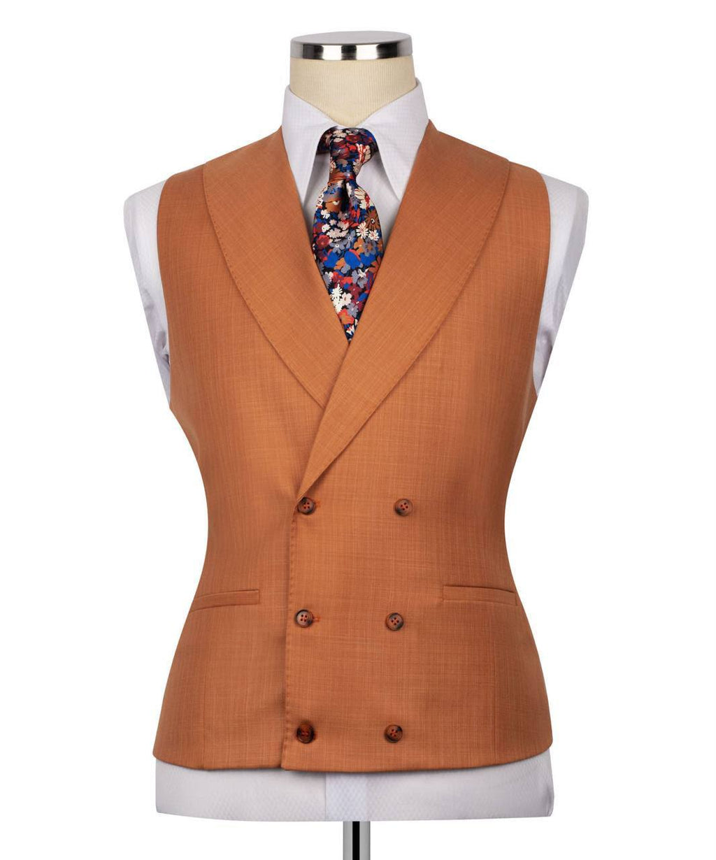 Costume Homme, 2 Pièces, Double Boutonnage, Champagne, Revers Châle, Look Élégant, Idéal pour Mariage, Fêtes, Bal, Célébrations KLD