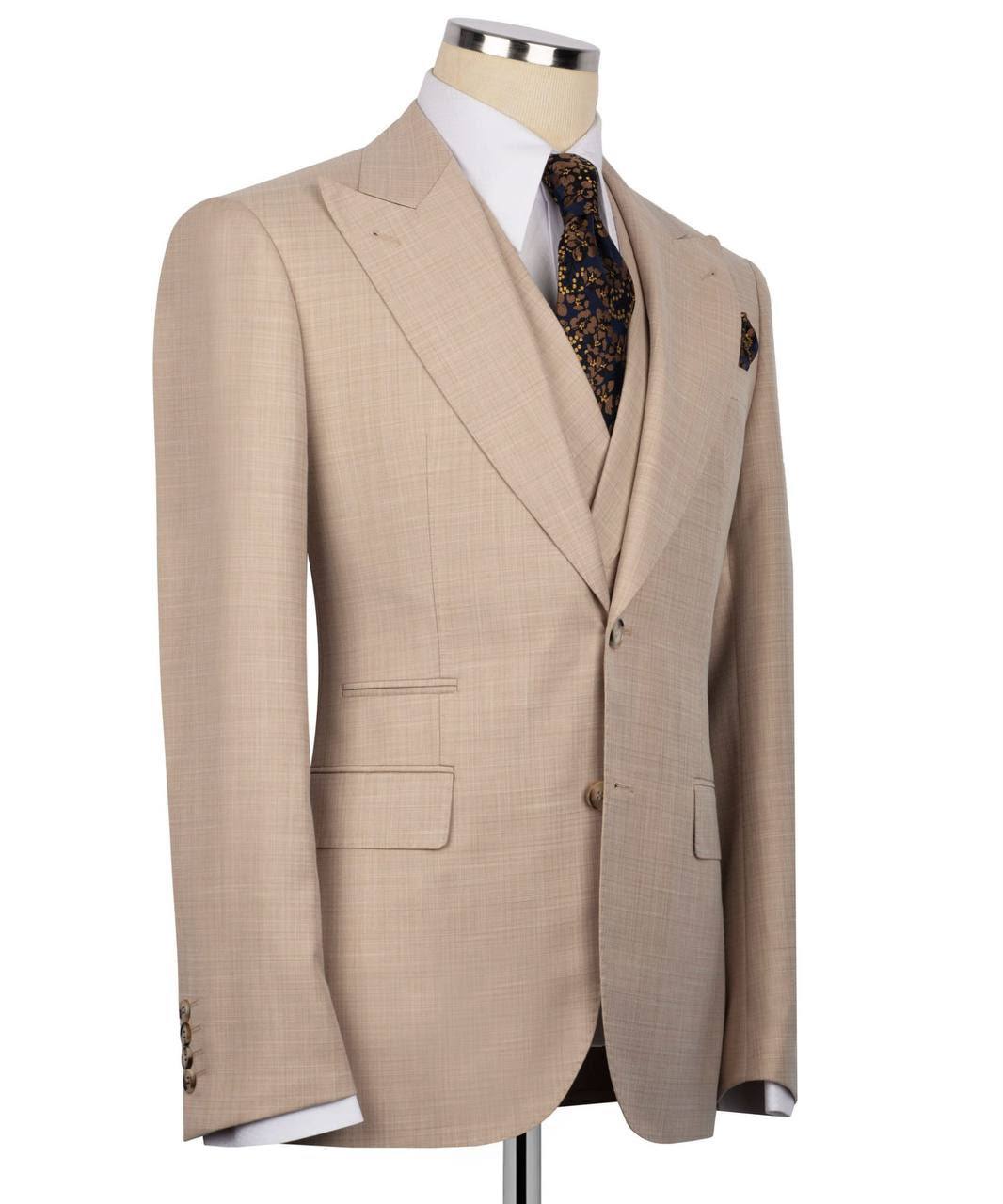 Classic 3-Piece Brown Suit Set for Men