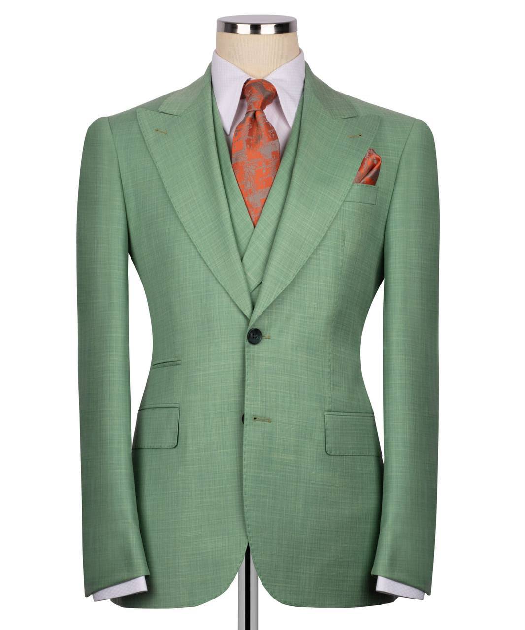 Classic 3-Piece-Light Green- Suit Set for Men