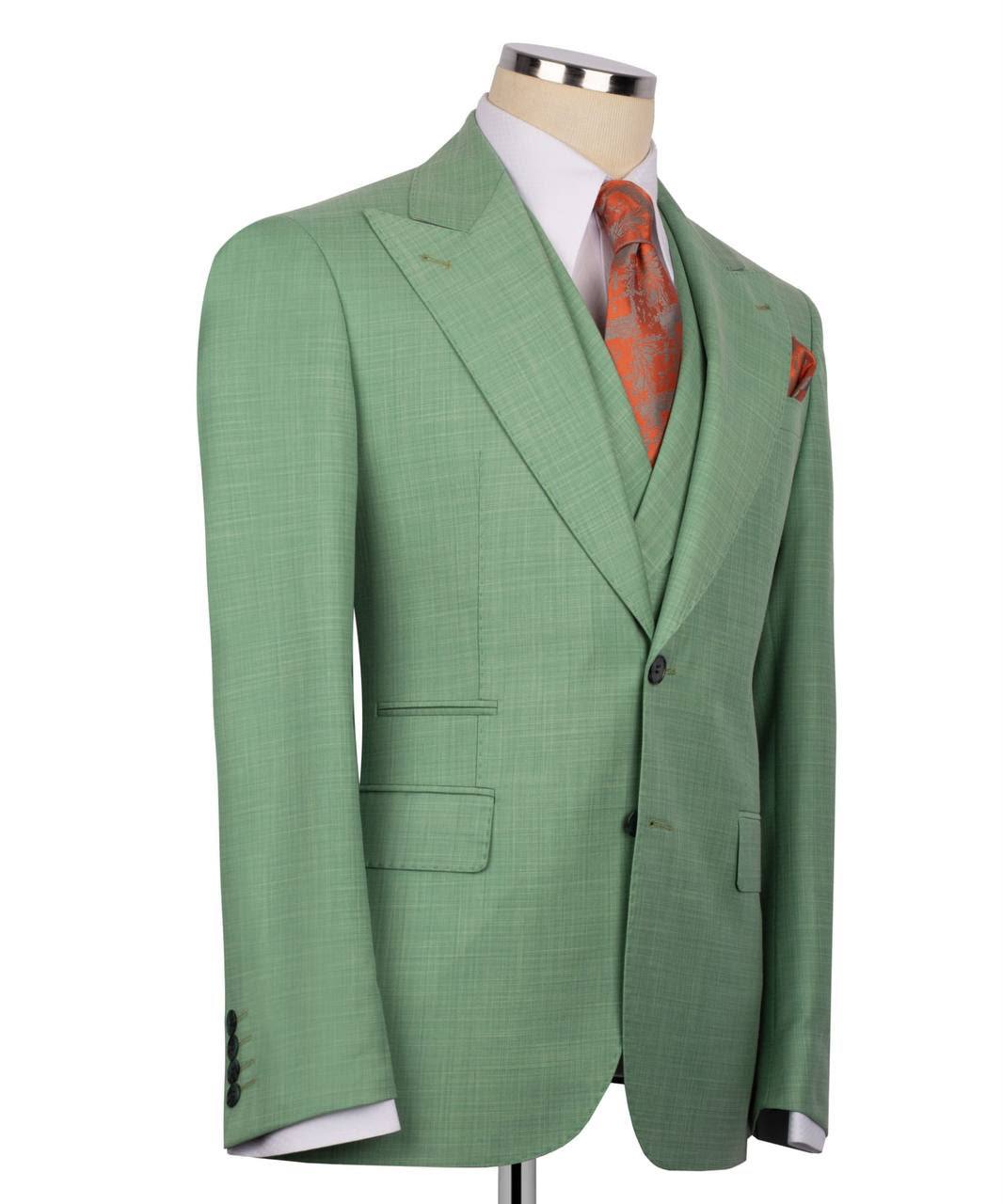 Classic 3-Piece-Light Green- Suit Set for Men