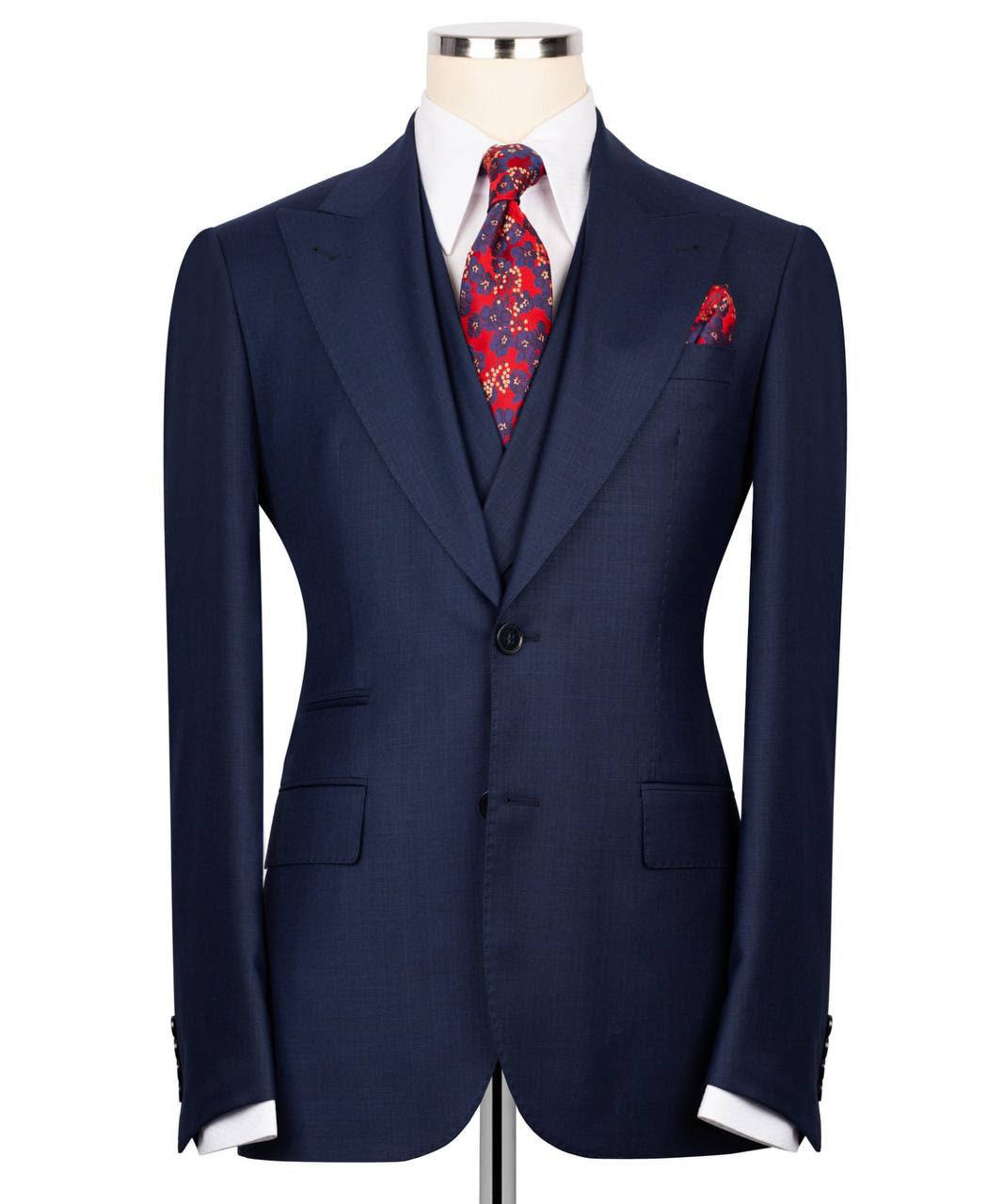 Classic 3-Piece Navy Suit Set for Men