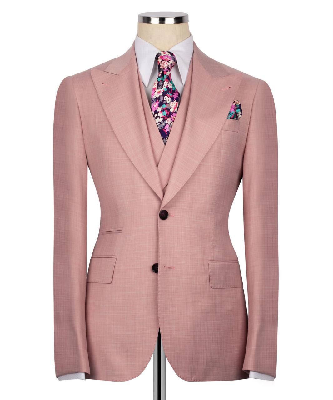 Classic 3-Piece Pink Suit Set for Men