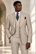 Classic 3-Piece Beige Suit Set for Men