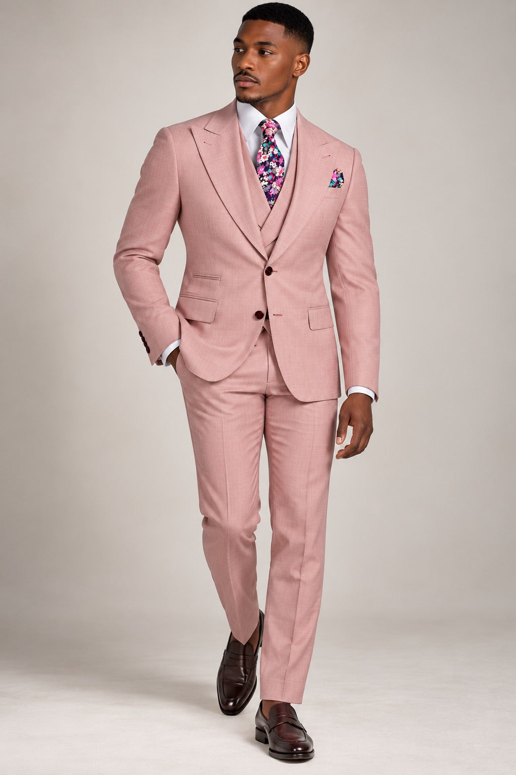 Classic 3-Piece Pink Suit Set for Men