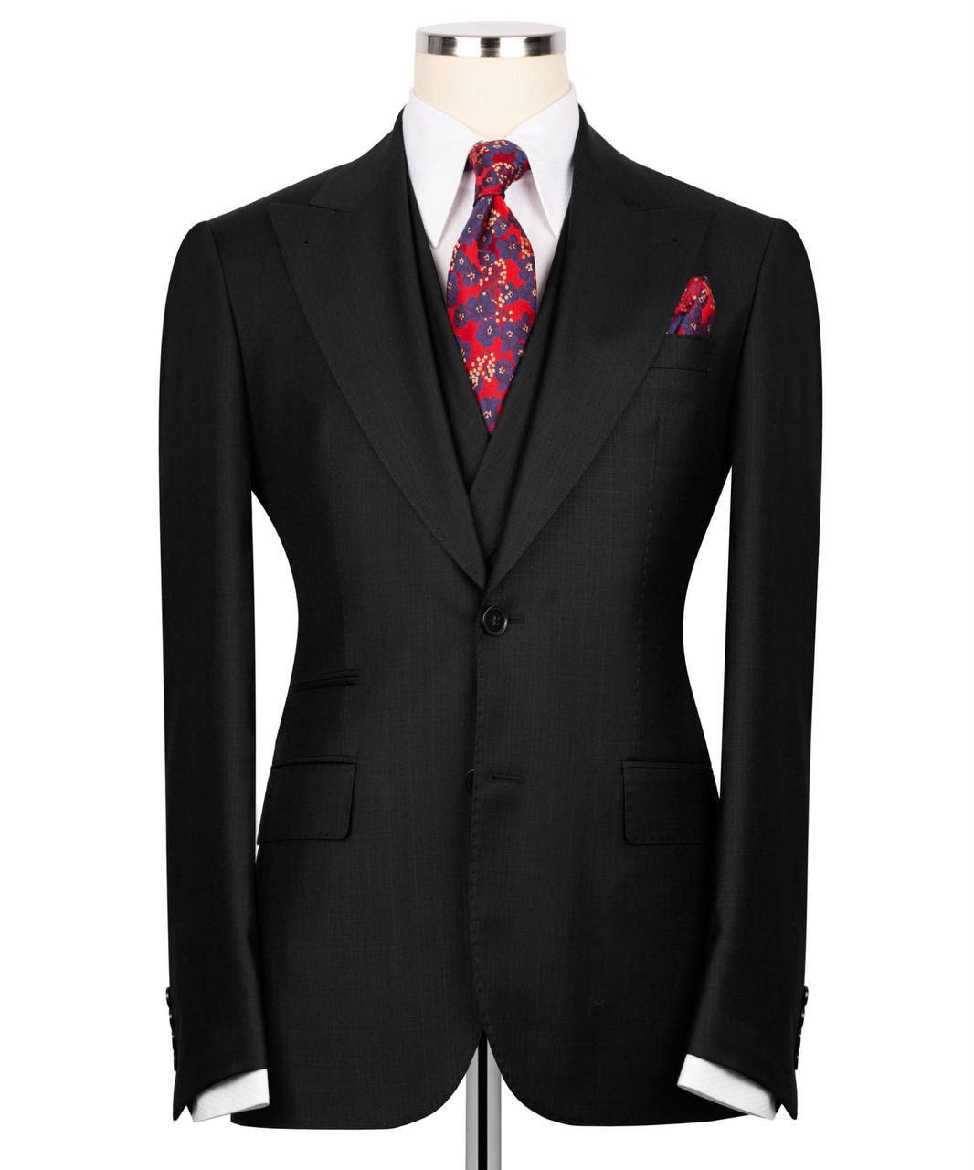 Classic 3-Piece Black Suit Set for Men