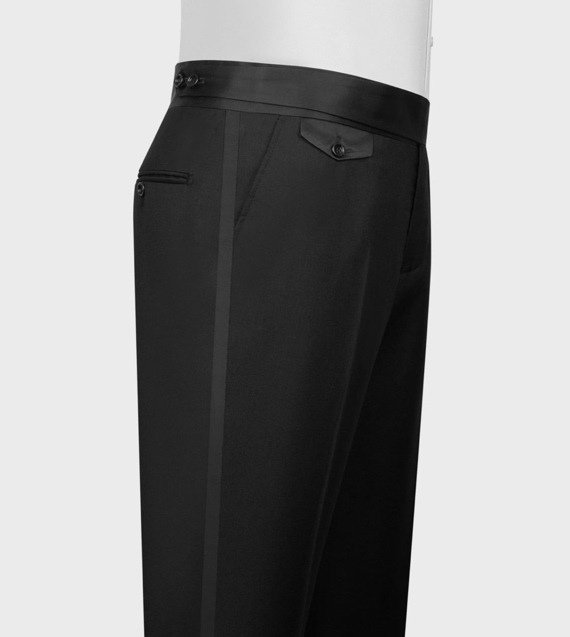 Men's 3 Piece Black-Black Satin Collar Tuxedo