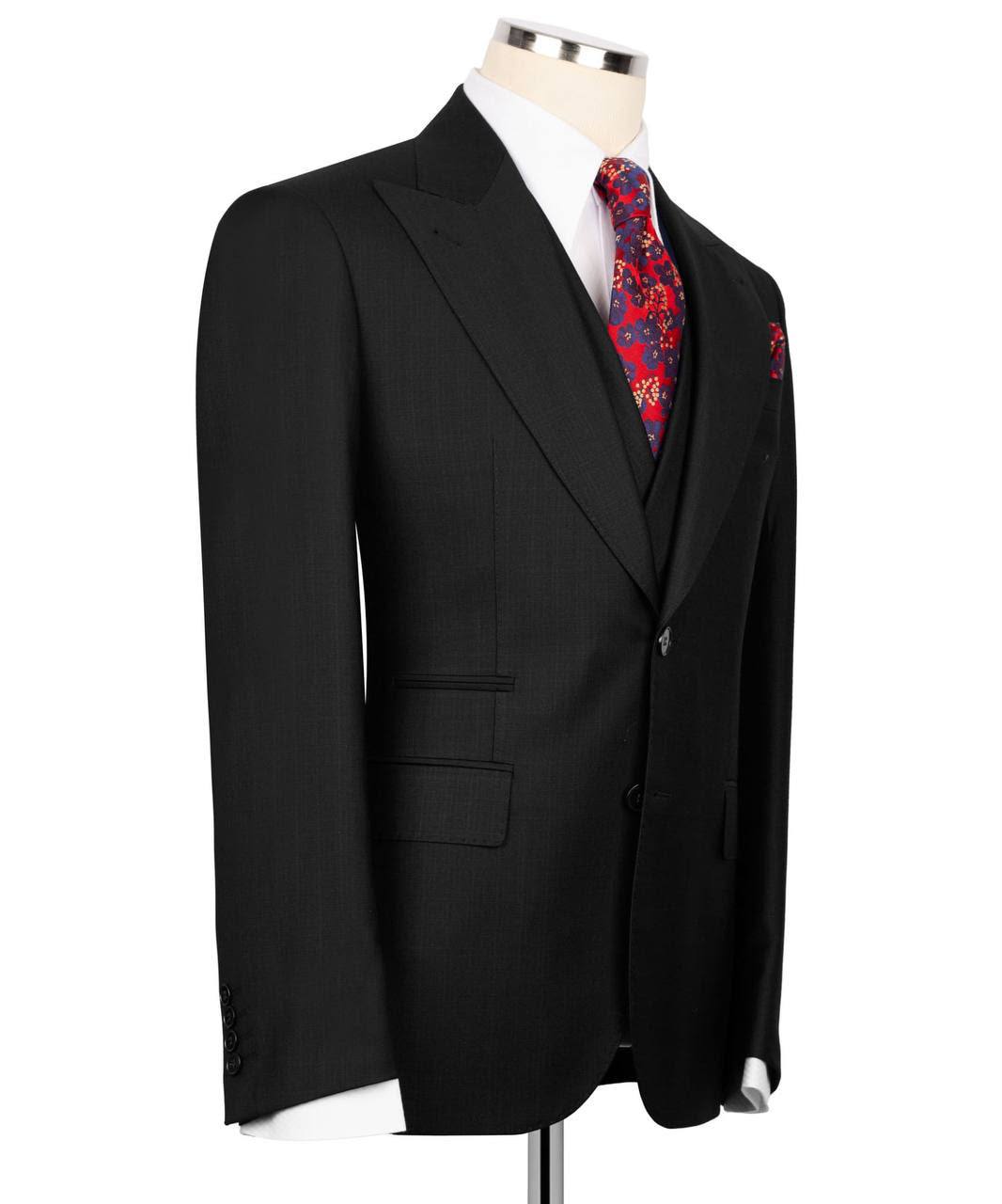 Classic 3-Piece Black Suit Set for Men