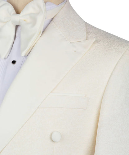 Exclusive Cream Tuxedo Set-Double Breasted Blazer