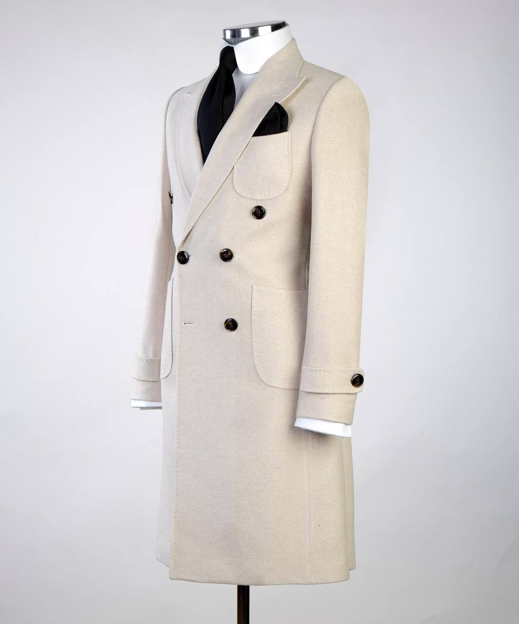 Cream Long Wool Coat