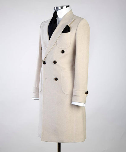 Cream Long Wool Coat