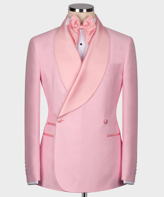 Men's Suit -2 Piece Double Breasted -Pink