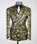 Florales 2-teiliges Smoking-Set Gold-Schwarz