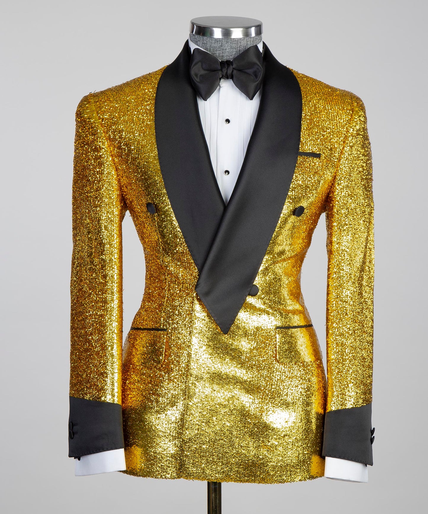 Belted Gold Tuxedo with Black Collar