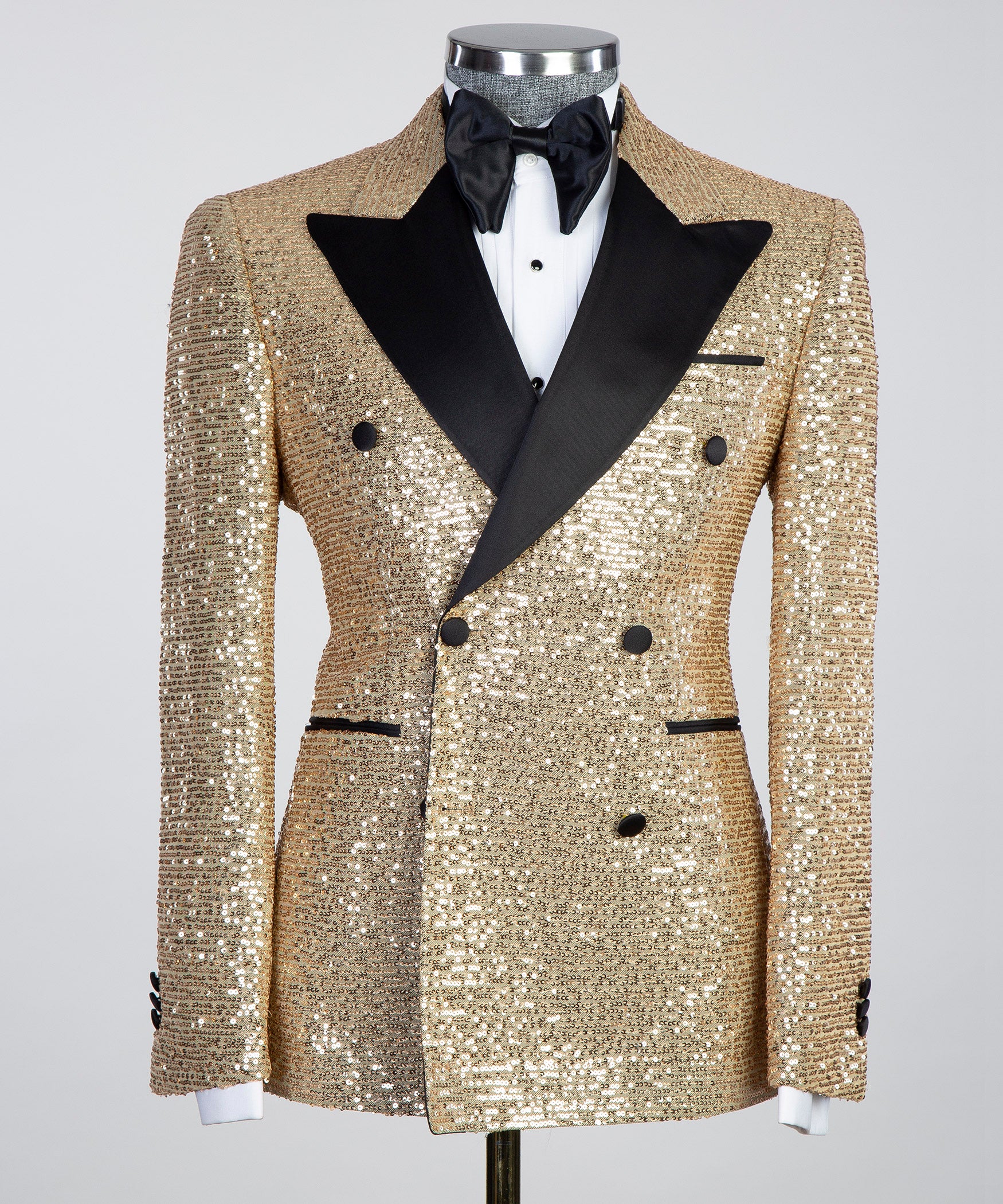 Double Breasted Shiny Gold Tuxedo
