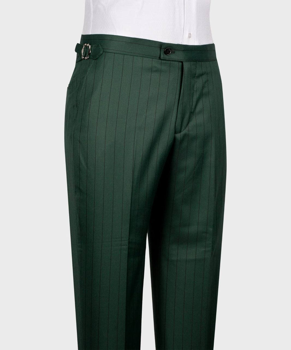 Men's Suit Set, %100 Wool, Striped, Green