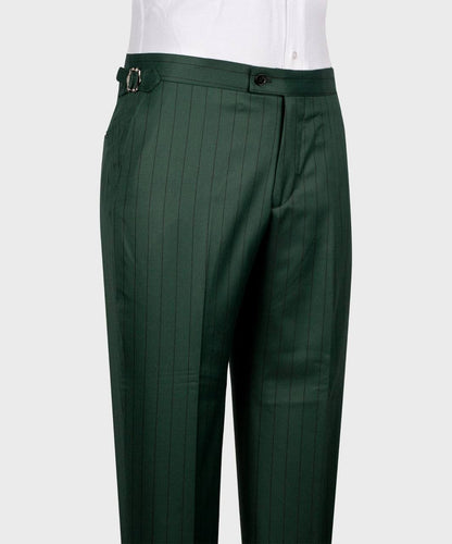 Men's Suit Set, %100 Wool, Striped, Green