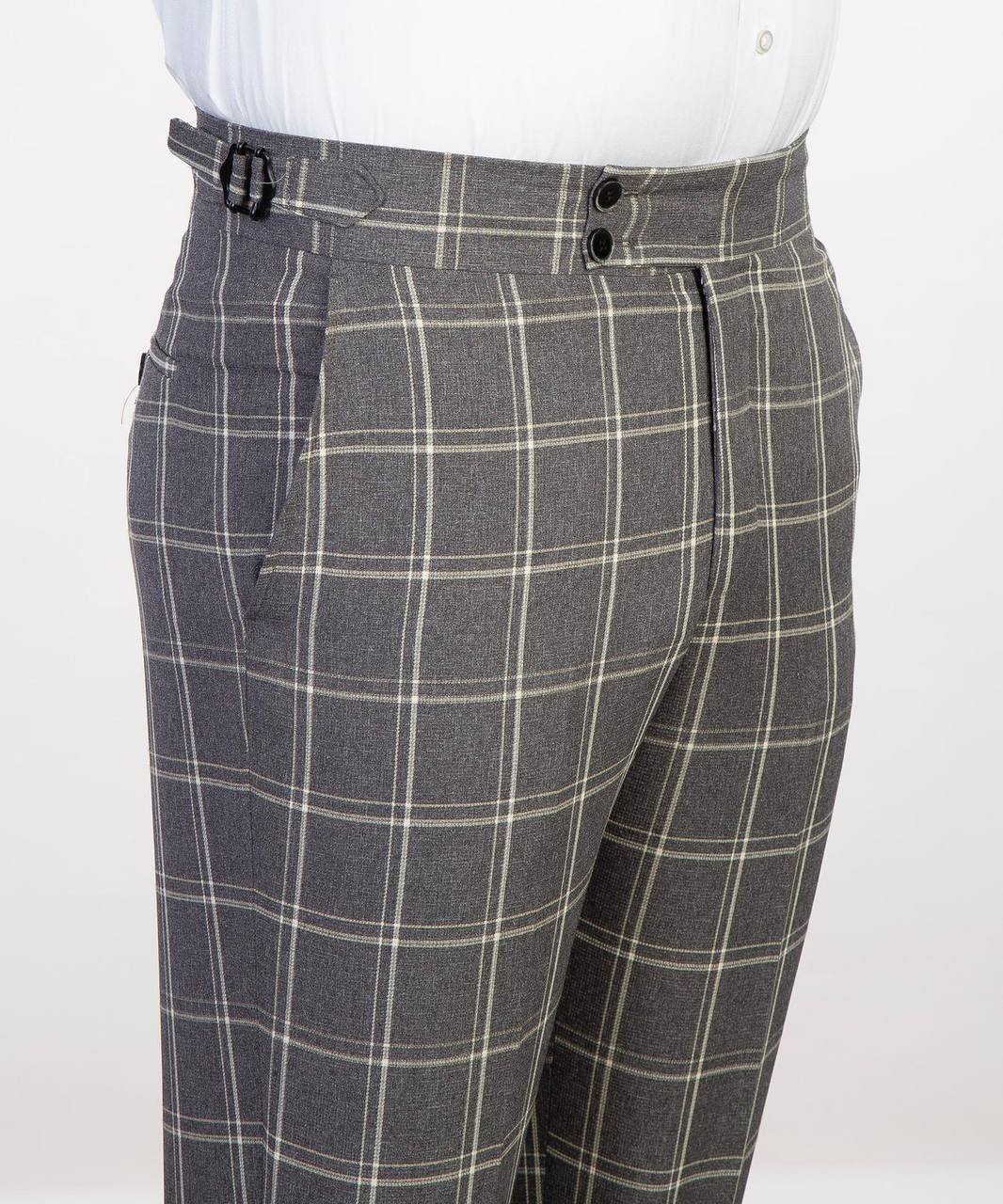 Plaid 3-Piece Suit-Grey