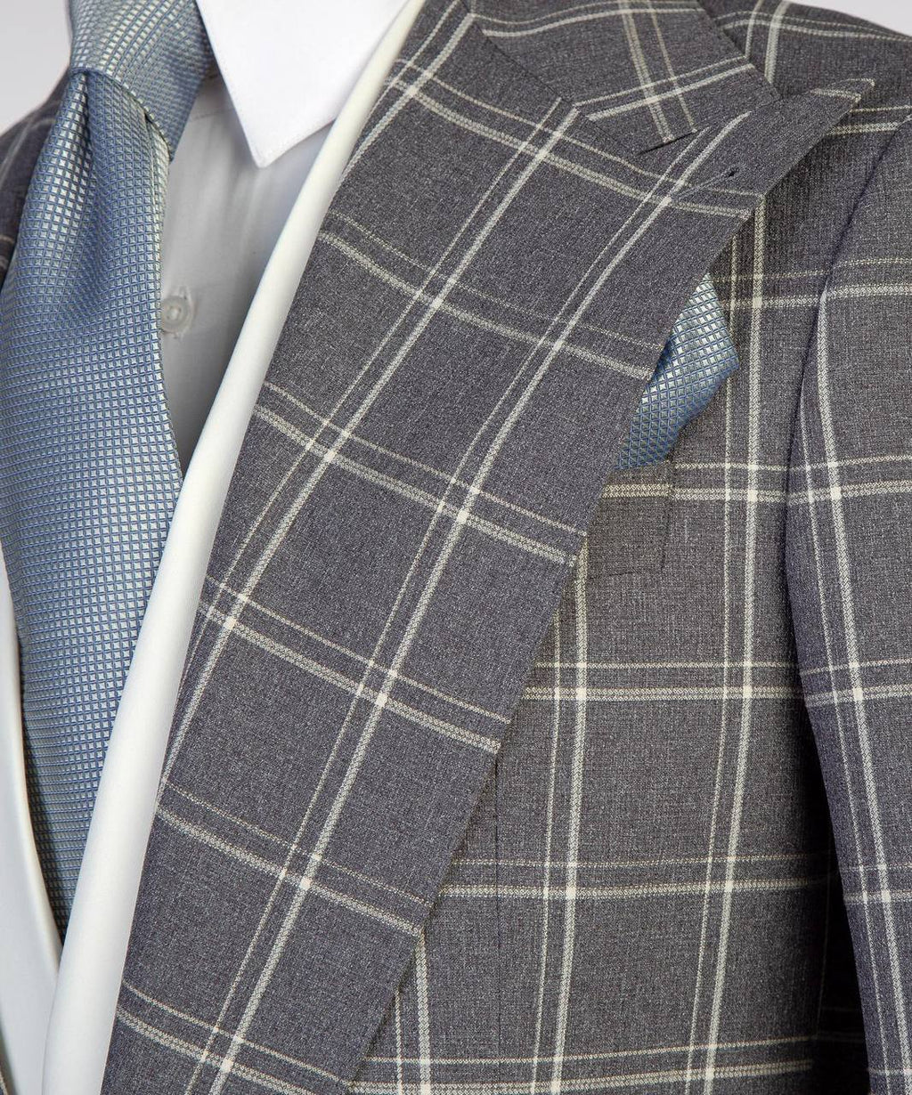 Plaid 3-Piece Suit-Grey