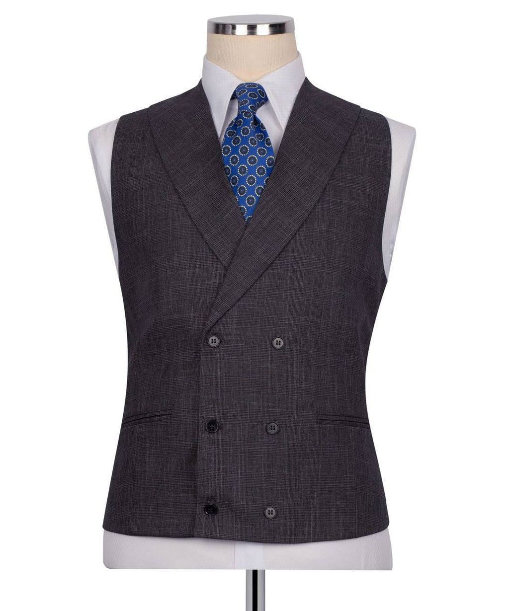 Classic 3-Piece Grey Checkered Suit