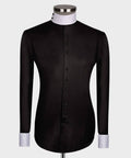 High Collar Shirt Black and White