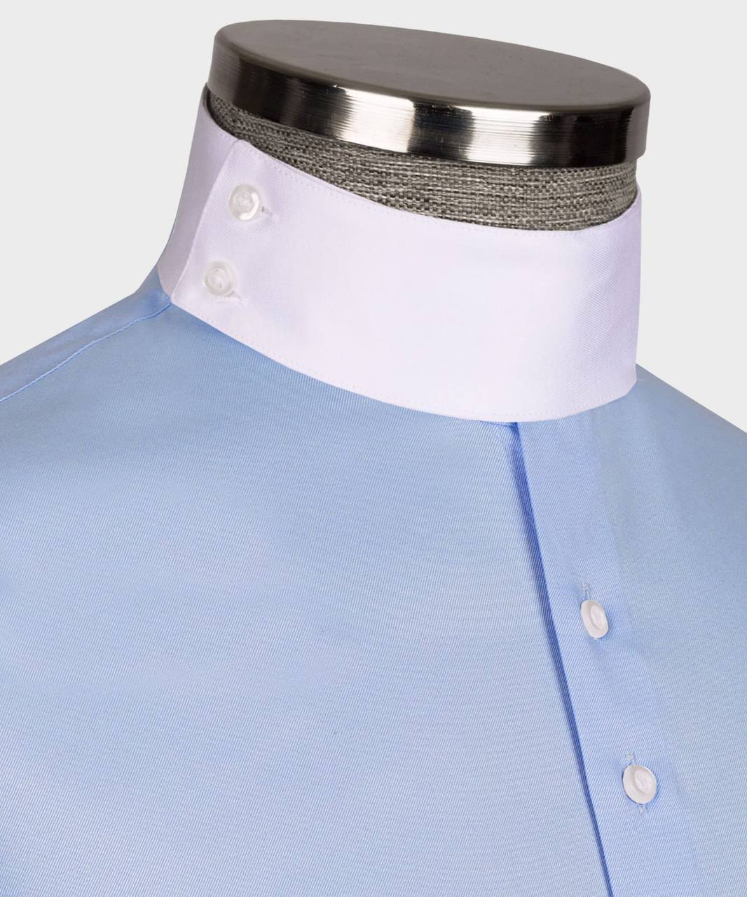 Hemd mit hohem Kragen, blau-weiß