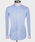 High Collar Shirt Blue and White