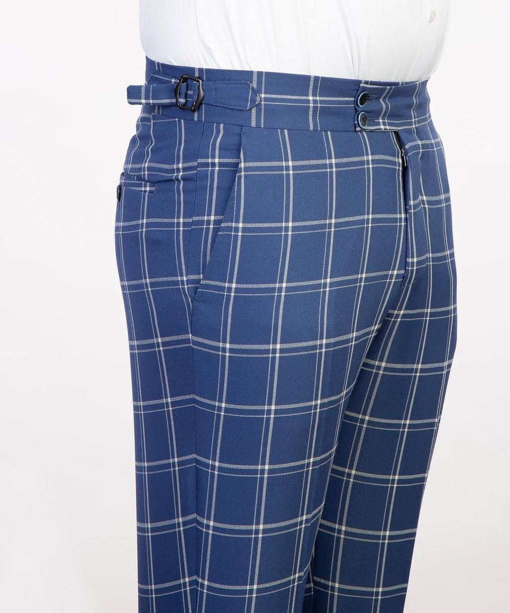 Plaid 3-Piece Suit-Blue
