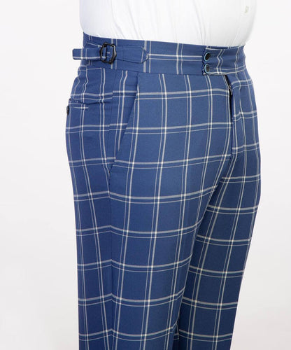 Plaid 3-Piece Suit-Blue