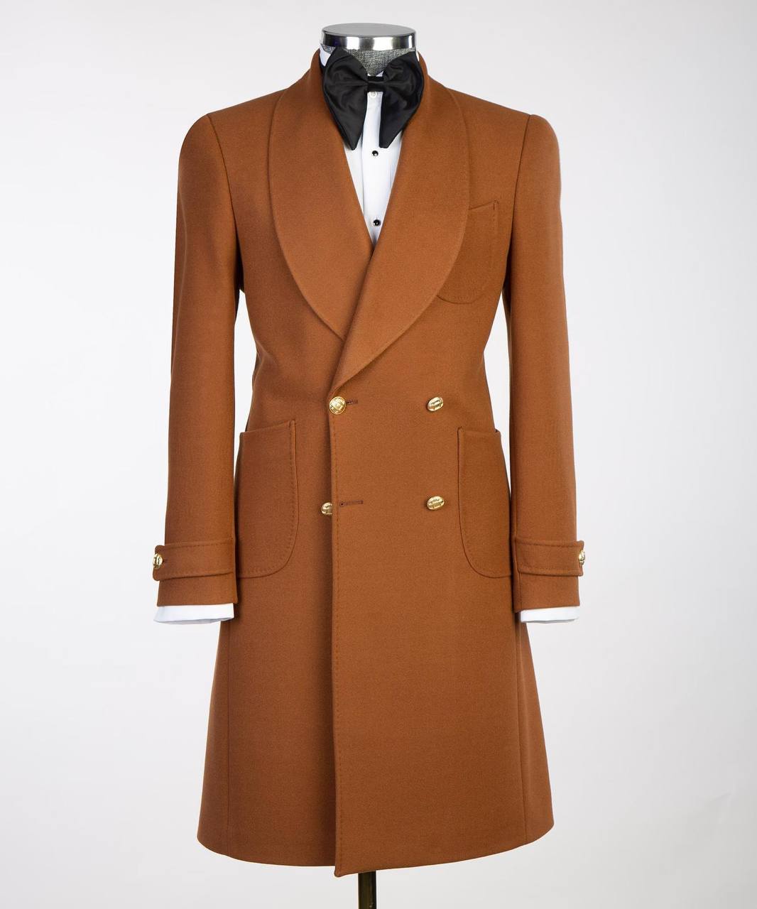 Men's Camel Wool Belted Coat
